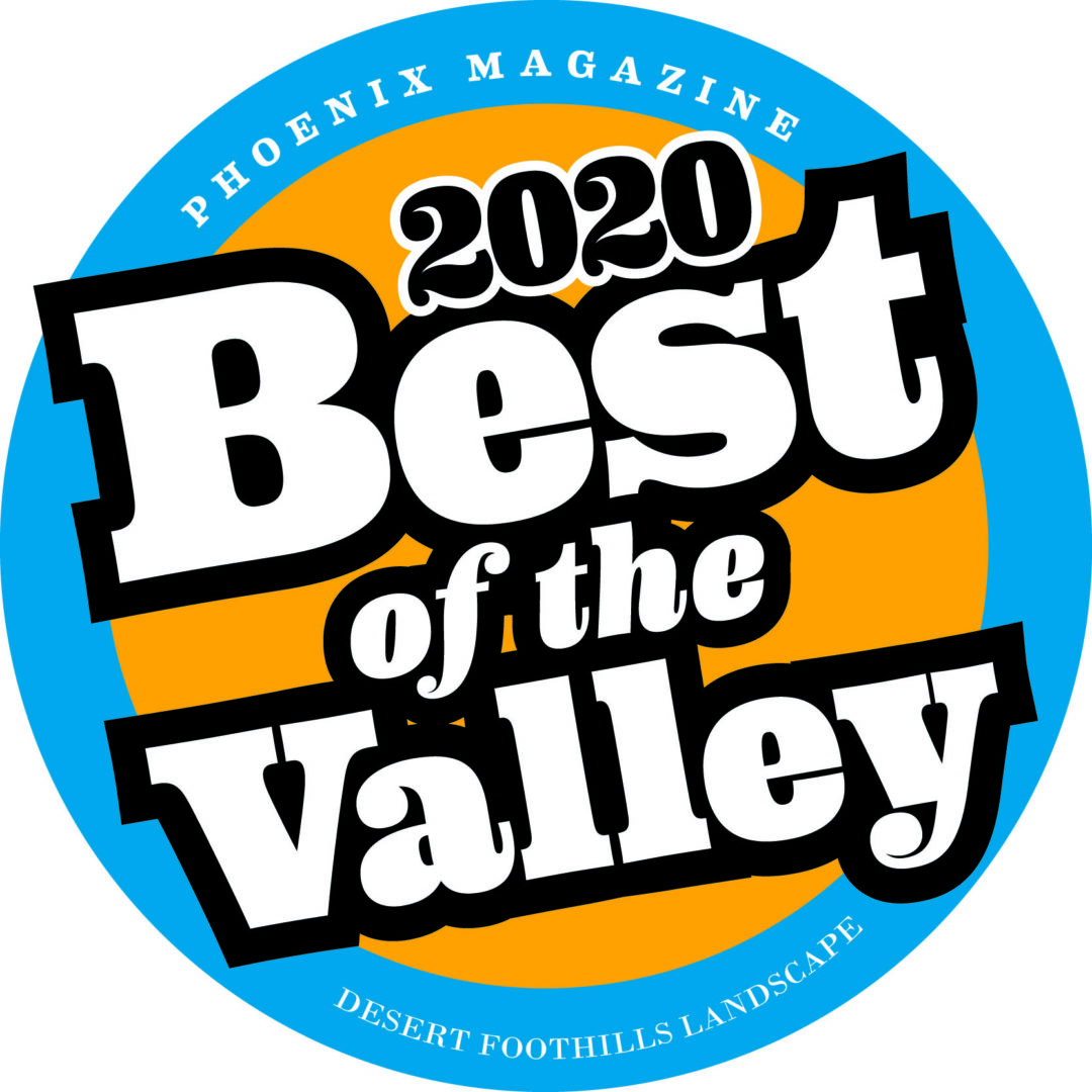 A blue and yellow badge with the words " best of the valley 2 0 2 0 ".