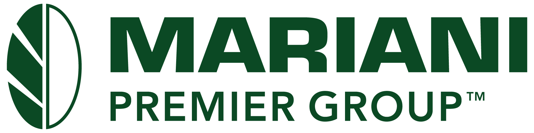 Green "Mariani Premier Group" logo featuring a leaf design on the left, conveying an eco-friendly or natural theme.